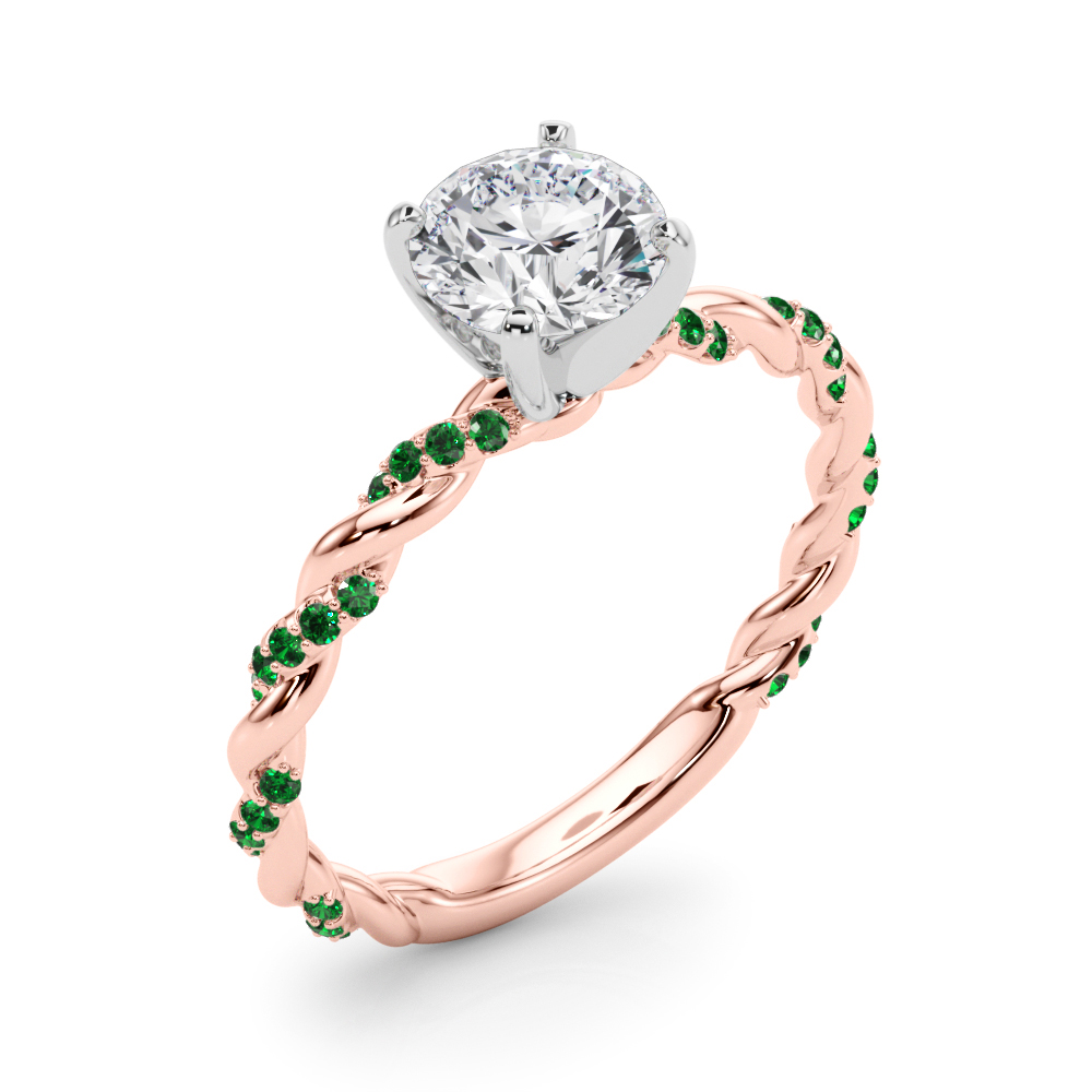 Freya Emerald Twist Engagement Ring
