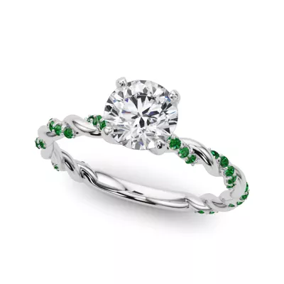 Freya Lab Emerald Twist Engagement Ring