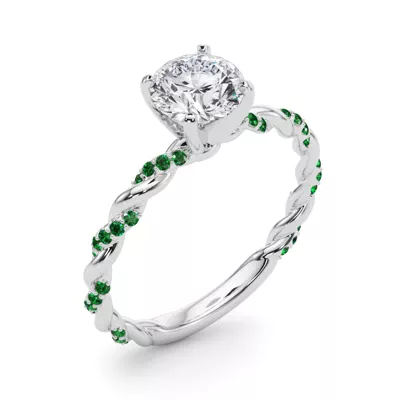 Freya Lab Emerald Twist Engagement Ring