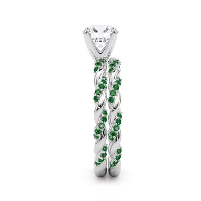 Freya Lab Emerald Twist Engagement Ring