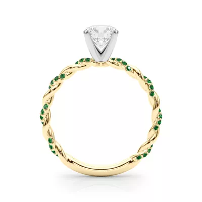 Freya Emerald Twist Engagement Ring