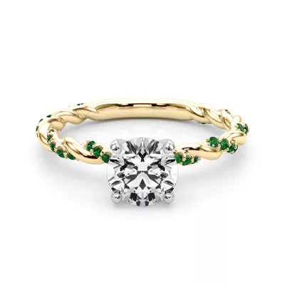 Freya Emerald Twist Engagement Ring