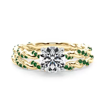 Freya Emerald Twist Engagement Ring