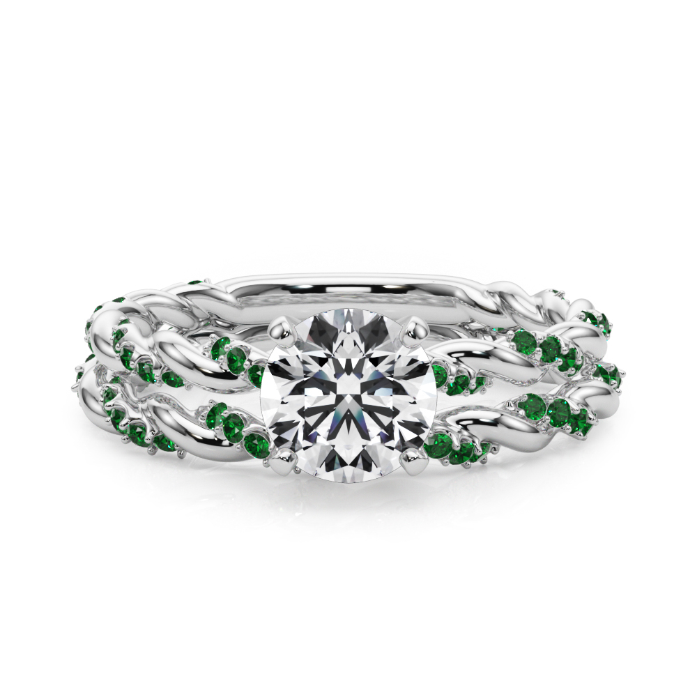Freya Lab Emerald Twist Engagement Ring