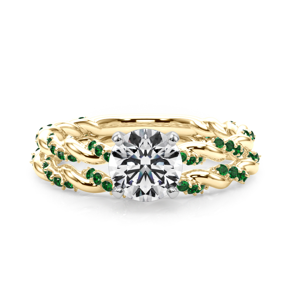 Freya Lab Emerald Twist Engagement Ring