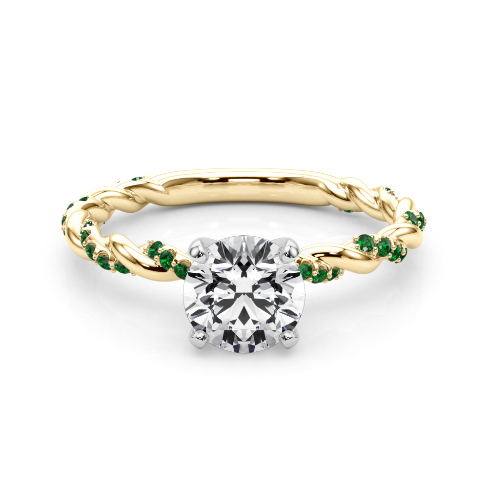 Freya Emerald Twist Engagement Ring