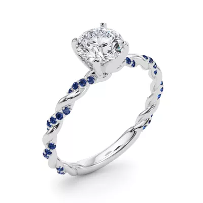 Freya Lab Sapphire Twist Engagement Ring