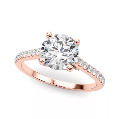 Kendi Trellis Style Pave Diamond Engagement Ring