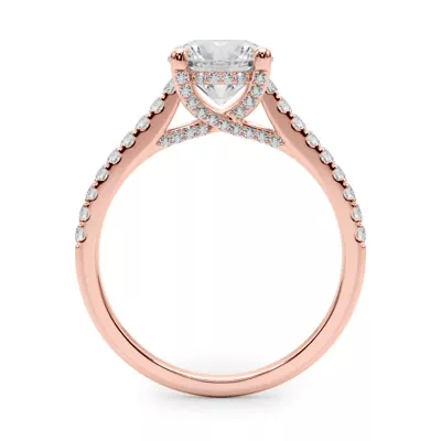 Kendi Trellis Style Pave Diamond Engagement Ring