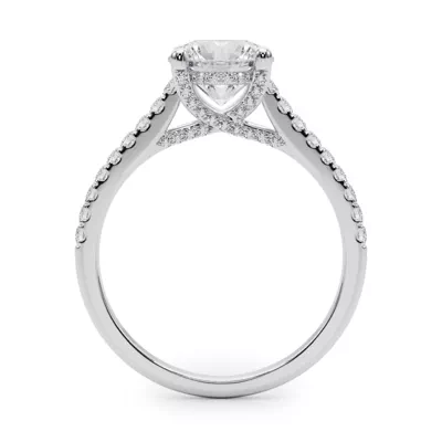 Kendi Trellis Style Pave Diamond Engagement Ring
