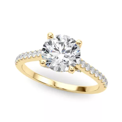 Kendi Trellis Style Pave Diamond Engagement Ring