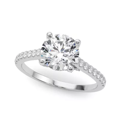Kendi Trellis Style Pave Diamond Engagement Ring