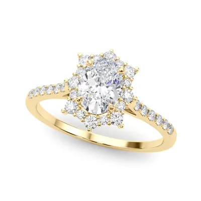 Starburst Halo Engagement Ring
