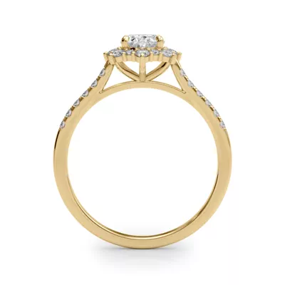 Starburst Halo Engagement Ring