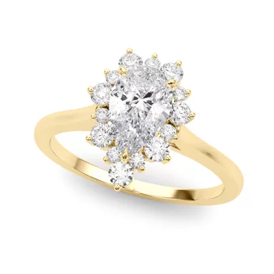 Antoinette Pear Shaped Halo Engagement Ring