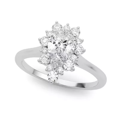 Antoinette Pear Shaped Halo Engagement Ring