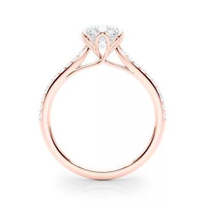 Tulip Pavé Diamond Engagement Ring