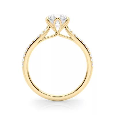 Tulip Pavé Diamond Engagement Ring