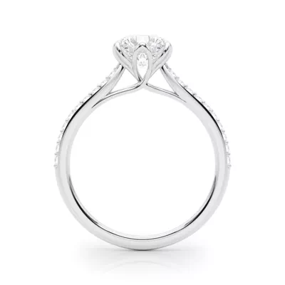 Tulip Pavé Diamond Engagement Ring