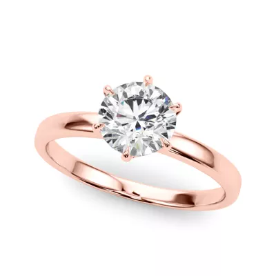 Garnet Solitaire 6 Prong Engagement Ring
