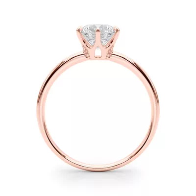 Garnet Solitaire 6 Prong Engagement Ring