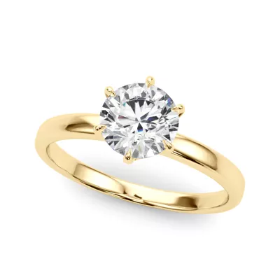 Garnet Solitaire 6 Prong Engagement Ring