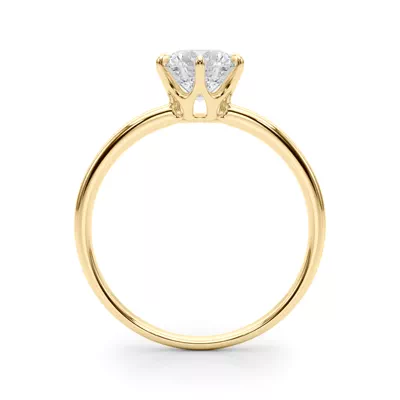 Garnet Solitaire 6 Prong Engagement Ring