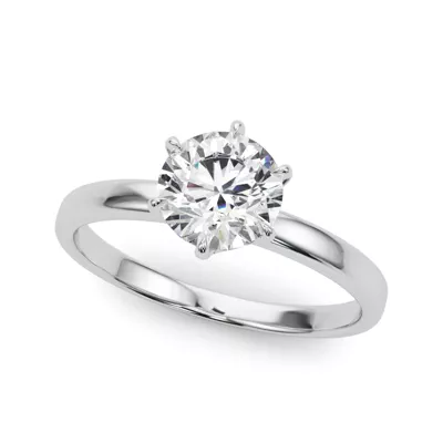 Garnet Solitaire 6 Prong Engagement Ring