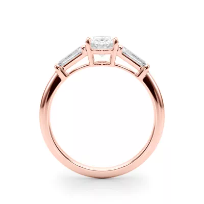 Brisbane Three-Stone Oval & Baguette Engagement Ring