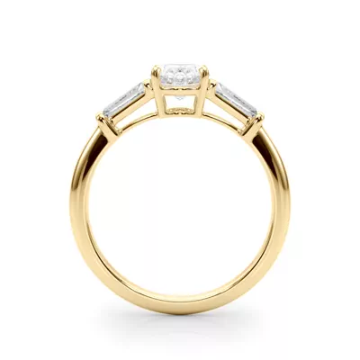 Brisbane Three-Stone Oval & Baguette Engagement Ring