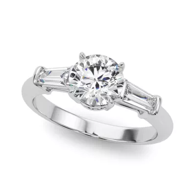 Sable Three-Stone Engagement Ring