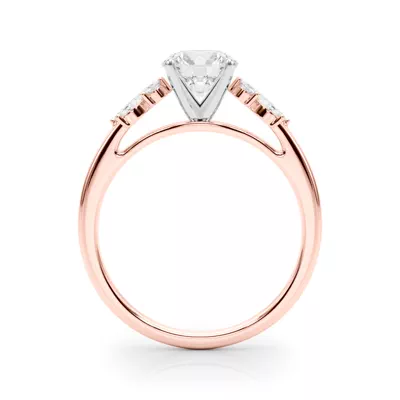 Starlette Marquise And Round Diamond Cluster Engagement Ring