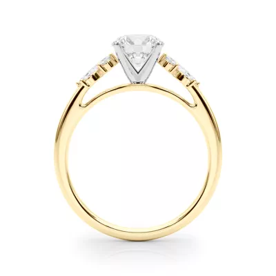Starlette Marquise And Round Diamond Cluster Engagement Ring
