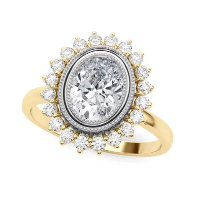 Aylin Vintage Inspired Oval Halo Engagement Ring