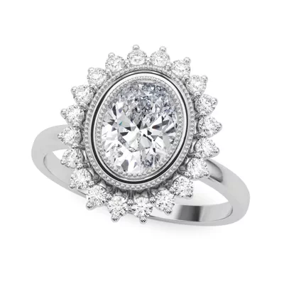 Aylin Vintage Inspired Oval Halo Engagement Ring