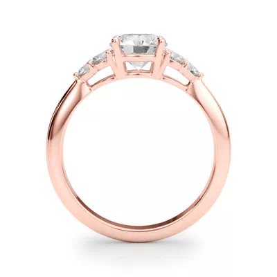 Edula Round Brilliant Engagement Ring With Diamond Clusters