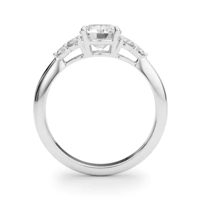 Edula Round Brilliant Engagement Ring With Diamond Clusters