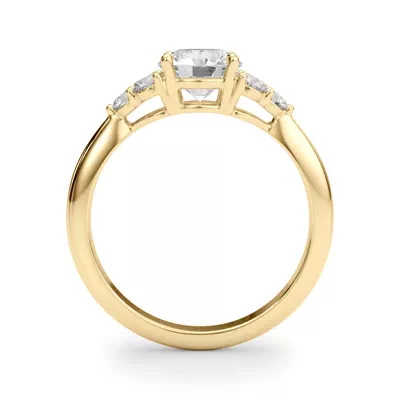 Edula Round Brilliant Engagement Ring With Diamond Clusters
