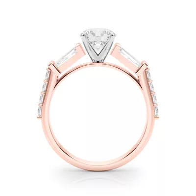 Diamoria Baguette And Pave Diamond Engagement Ring