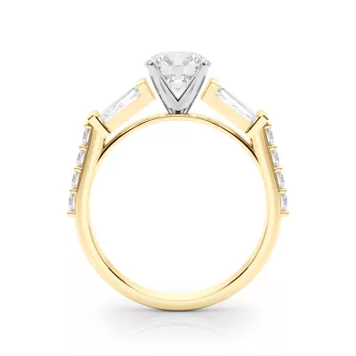 Diamoria Baguette And Pave Diamond Engagement Ring