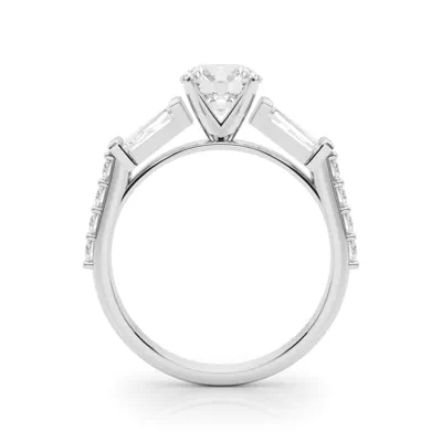 Diamoria Baguette And Pave Diamond Engagement Ring