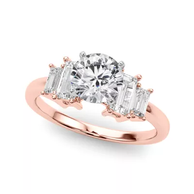 Pearlessa Modern Baguette Diamond Engagement Ring