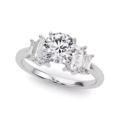 Pearlessa Modern Baguette Diamond Engagement Ring