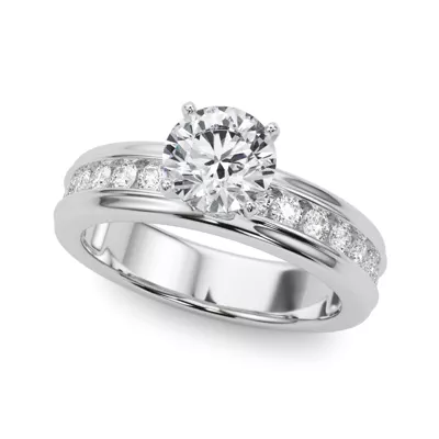 Aquarion Modern Channel Set Diamond Engagement Ring