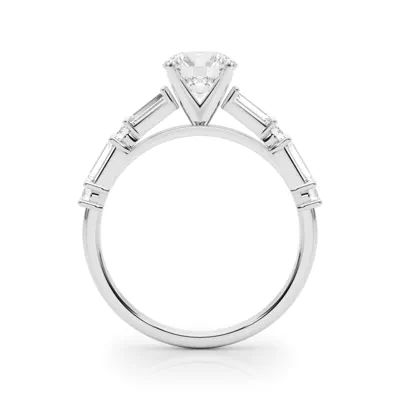 Amberine Baguette And Round Diamond Engagement Ring
