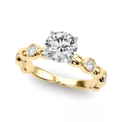 Larimarni Prong Set Diamond Station Engagement Ring
