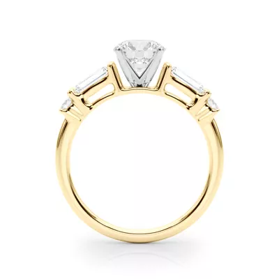 Ioliten Baguette And Round Diamond Engagement Ring