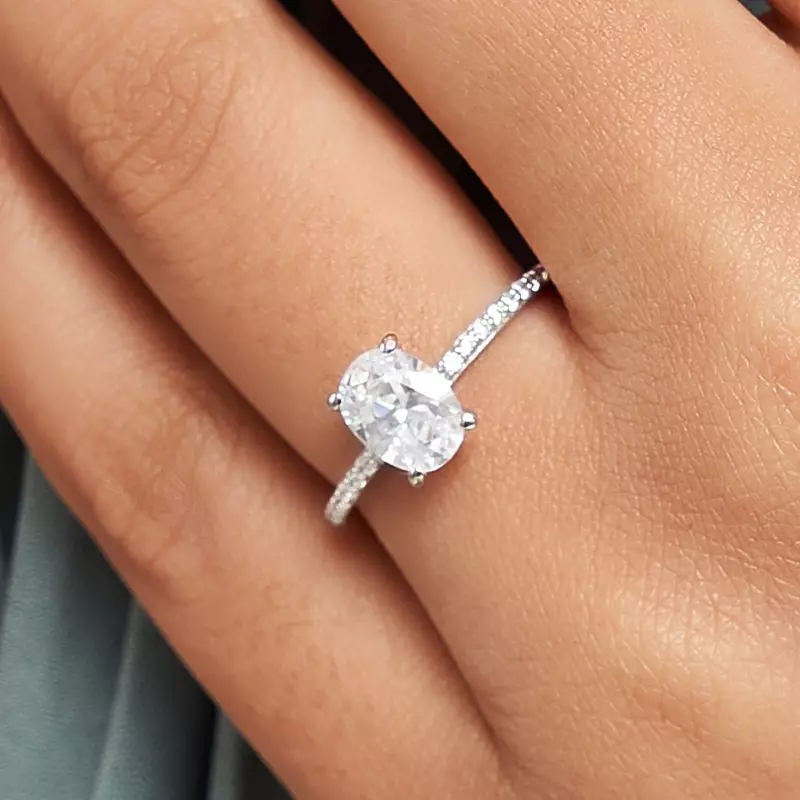18K White Gold Sedona Hidden Halo Engagement Ring