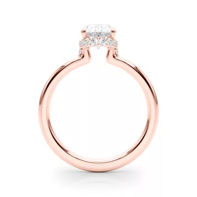 Cerise Hidden Halo Oval Engagement Ring