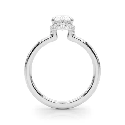 Cerise Hidden Halo Oval Engagement Ring